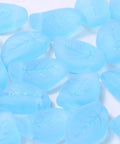 (LE14-60020-84110) AQUA MATTED CZECH GLASS LEAVES 9 X 14 MM CZECH GLASS LEAVES 9 X 14 MM