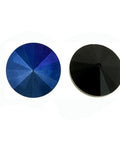(MR14-RV008) BLUE IRIS JET CZECH RIVOLI 14MM MATUBO (2PCS) CZECH RIVOLI 14MM