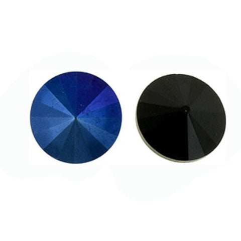 (MR14-RV008) BLUE IRIS JET CZECH RIVOLI 14MM MATUBO (2PCS) CZECH RIVOLI 14MM