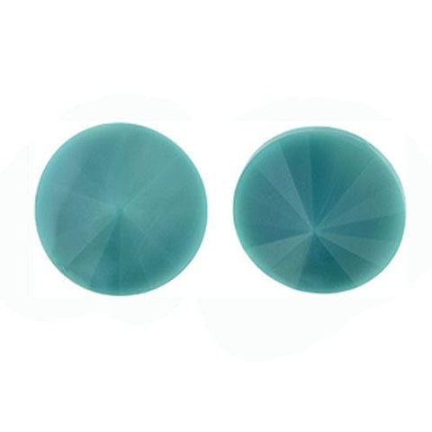 (MR14-RV057) DK. TURQOUISE CZECH RIVOLI 14MM MATUBO (2PCS) CZECH RIVOLI 14MM