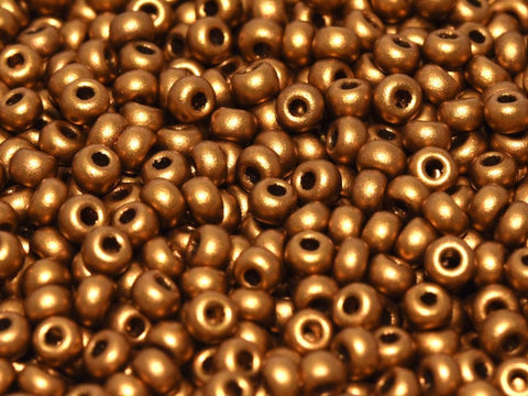 Czech Seed Beads 11/0 Brass Gold (25 GMS), (CSB11-01740) CZECH SEED BEADS 11/0 BRASS GOLD