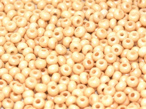 (CSB6-03050-14413) CZECH SEED BEADS 6-0 CHALK WHITE CHAMPAGNE LUSTER  (25 GMS) CZECH SEED BEADS 6/0 CHALK WHITE CHAMPAGNE LUSTER