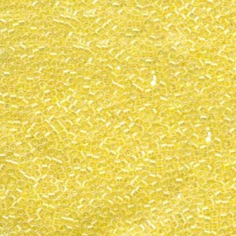 DB0053 Miyuki Delica 11/0 Lined Pale Yellow AB (5 GMS) Miyuki Delica beads 11/0