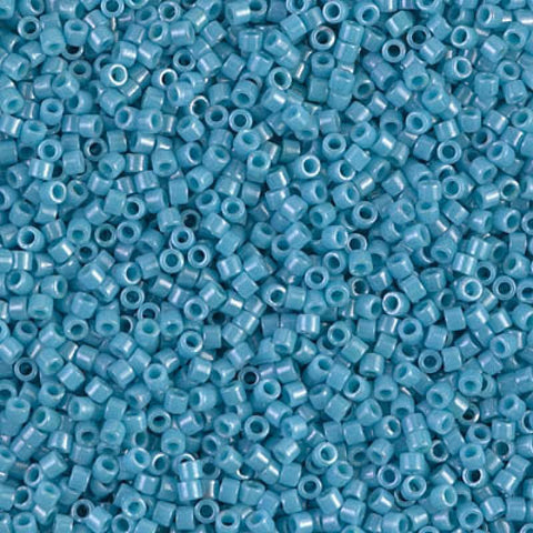 DB0218 Miyuki Delicas 11/0 Opaque Med Turquoise Blue Luster (5g) Miyuki Delicas 11/0 Opaque Med Turquoise Blue Luster