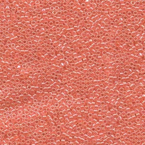 (DB0235) Miyuki Delicas 11/0 Lined Crystal Salmon Luster (5 GMS) Miyuki Delicas 11/0 Lined Crystal Salmon Luster