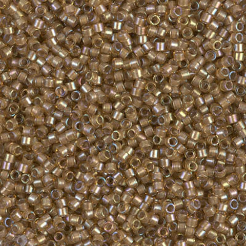 (DB0288) MIYUKI DELICA 11/0 WHITE LINED SAFFRON AB (5 GMS) (DB0288) MIYUKI DELICA 11/0 WHITE LINED SAFFRON AB (5 GMS)