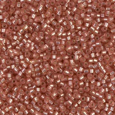 (DB0685) MIYUKI DELICA 11/0 DYED SEMI-FROSTED SILVERLINED LT.CRANBERRY (5 GMS) (DB0685) MIYUKI DELICA 11/0 DYED SEMI-FROSTED SILVERLINED LT.CRANBERRY (5 GMS)