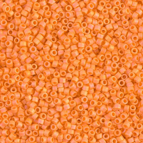 (DB1593) MIYUKI DELICA 11/0 MATTED OPAQUE MANDARIN AB (5 GMS) (DB1593) MIYUKI DELICA 11/0 MATTED OPAQUE MANDARIN AB (5 GMS)