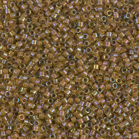 (DB1738) MIYUKI DELICA 11/0 COCOA LINED CHARTREUSE AB (5 GMS) (DB1738) MIYUKI DELICA 11/0 COCOA LINED CHARTREUSE AB (5 GMS)