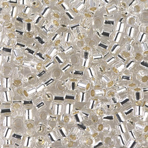(DBL0041) MIYUKI DELICA 8-0 SILVER LINED CRYSTAL (5 GMS) DELICA 8/0 SILVER LINED CRYSTAL