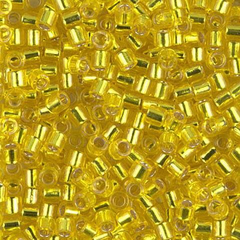 (DBL0145) MIYUKI DELICA 8-0 SILVER LINED YELLOW (5 GMS) DELICA 8/0 SILVER LINED YELLOW