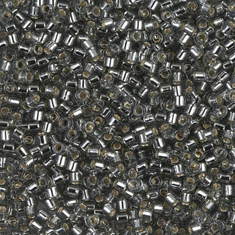 (DBM0048) MIYUKI DELICA 10/0 SILVER LINED GREY (5 GMS) (DBM0048) MIYUKI DELICA 10/0 SILVER LINED GREY (5 GMS)