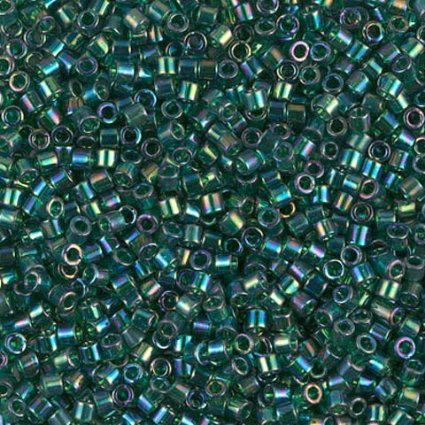 (DBM0175) MIYUKI DELICA 10/0 TRANSPARENT EMERALD AB (5 GMS) (DBM0175) MIYUKI DELICA 10/0 TRANSPARENT EMERALD AB (5 GMS)