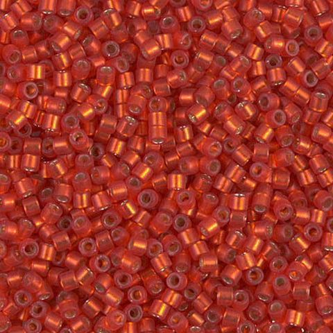 (DBM0683) MIYUKI DELICA 10-0 SILVER LINED DARK RUBY HALF MATTED DYED (5 GMS) DELICA 10/0 SILVER LINED DARK RUBY HALF MATTED DYED