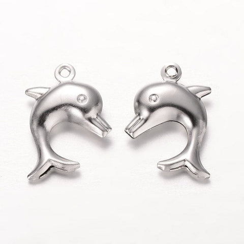 Dolphin 304 Stainless Steel Pendants, Stainless Steel Color Dolphin 304 Stainless Steel Pendants, Stainless Steel Color