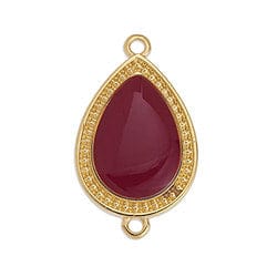 (GQ6436A) FUCHSIA Drop motif with grains 27mm with 2 rings 26.8MM (2 PCS) Drop motif with grains 27mm with 2 rings 16.1 x 26.8MM
