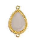 (GQ6436C) DUSTY PINK Drop motif with grains 27mm with 2 rings 26.8MM (2 PCS) Drop motif with grains 27mm with 2 rings 16.1 x 26.8MM
