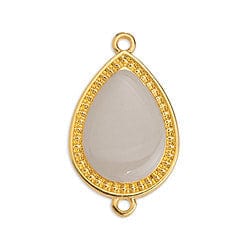 (GQ6436C) DUSTY PINK Drop motif with grains 27mm with 2 rings 26.8MM (2 PCS) Drop motif with grains 27mm with 2 rings 16.1 x 26.8MM
