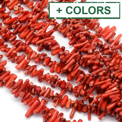 Dyed Imitation Sea Bamboo Coral Chips, 4~18mm Dyed Imitation Sea Bamboo Coral Chips, 4~18mm