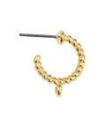 Earring hoop twisted with vertical ring titan pin Hole: Ø 1.5 Earring hoop twisted with vertical ring titan pin Hole: Ø 1.5