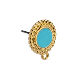Earring setting 8mm ethnic 1 ring and titanium pin (2 PCS) Earring setting 8mm ethnic 1 ring and titanium pin (2 PCS)