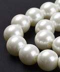 Eco-Friendly Glass Pearl Bead Strands, Round, Dyed, White, 12mm, Hole: 1.2~1.5mm (1 STR) Eco-Friendly Glass Pearl Bead Strands, Round, Dyed, White, 12mm, Hole: 1.2~1.5mm (1 STR)