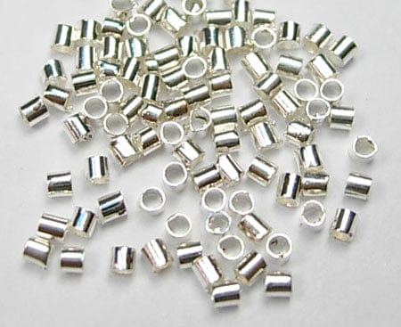 Economy Brass Crimp beads 1,5mm Silver Brass crimp beads