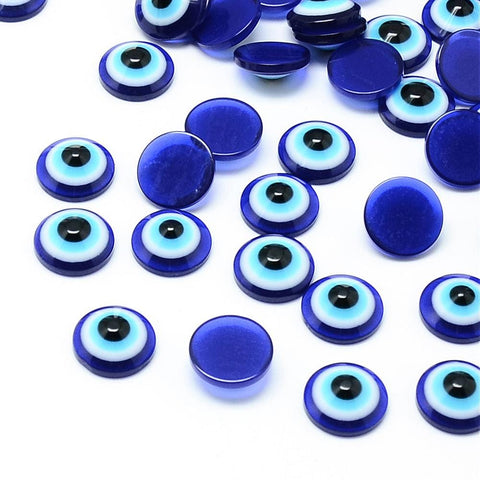(EE4431-X) Resin Evil Eye Cabochon (+/- 50 pieces) Resin Evil Eye Cabochons, 