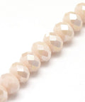 PEACH PUFF Electroplate Crystal Glass Rondelle Beads, AB, Faceted, 10x7mm Electroplate Crystal Glass Rondelle Beads, AB, Faceted, 10x7mm