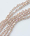 Electroplate Glass AB Color Plated, Faceted Rondelle, Linen 4mm Electroplate Glass Beads Strands, AB Color Plated, Faceted Rondelle, Linen Size: about 3.5~4mm in diameter, 2.5~3mm thick, hole: 0.5mm; about 150pcs/strand, 15.5"