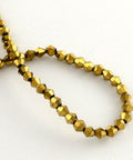 Electroplate Glass Bead Strands, Rainbow Plated, Faceted Bicone, Golden Plated 3MM Electroplate Glass Bead Strands, Rainbow Plated, Faceted Bicone, Golden Plated Size: about 3mm long, 3.5mm in diameter, Hole: 1mm; about 150pcs/strand, 18".