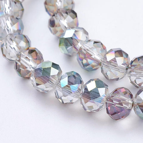 ELECTROPLATE GLASS BEADS 8MM COLORFUL (BE4648) Electroplate Glass Beads, Faceted, Rondelle, Colorful Size: about 8mm in diameter, 6.5mm thick, hole: 1mm; about 72pcs/strand, 18.4"