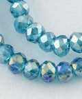 CADET BLUE Electroplate Glass Beads , AB Color Plated, Faceted Rondelle, 3x2mm Electroplate Glass Beads , AB Color Plated, Faceted Rondelle, 3x2mm