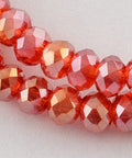 RED Electroplate Glass Beads , AB Color Plated, Faceted Rondelle, 3x2mm Electroplate Glass Beads , AB Color Plated, Faceted Rondelle, 3x2mm