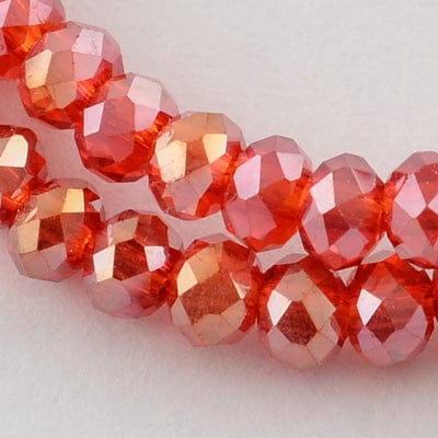 RED Electroplate Glass Beads , AB Color Plated, Faceted Rondelle, 3x2mm Electroplate Glass Beads , AB Color Plated, Faceted Rondelle, 3x2mm