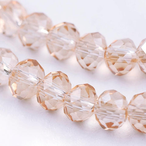 Electroplate Glass Beads, Faceted Rondelle, Pale Goldenrod, 2.5~3x3.5mm Electroplate Glass Beads, Faceted Rondelle, Pale Goldenrod, 2.5~3x3.5mm