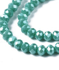 MED. TURQUOISE Electroplate Glass Beads, Pearl Luster Plated, Faceted, Rondelle, 4x3mm Electroplate Glass Beads, Pearl Luster Plated, Faceted, Rondelle, 4x3mm