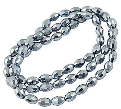 Electroplate Glass Beads, Silver Plated, Faceted Oval, Silver bead: 8mm Electroplate Glass Beads, Silver Plated, Faceted Oval, Silver bead: 8mm long,