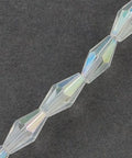 CLEAR (BE7808-13) Electroplate Glass Beads Strands, Bicone, 8x4mm Electroplate Glass Beads Strands, Bicone, 8x4mm