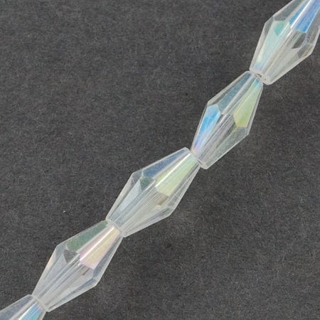 CLEAR (BE7808-13) Electroplate Glass Beads Strands, Bicone, 8x4mm Electroplate Glass Beads Strands, Bicone, 8x4mm