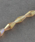 DARK KHAKI Electroplate Glass Beads Strands, Bicone, 8x4mm Electroplate Glass Beads Strands, Bicone, 8x4mm