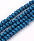DODGER BLUE Electroplate Glass Beads Strands, Faceted, Matte Style, Rondelle, 4x3mm Electroplate Glass Beads Strands, Faceted, Matte Style, Rondelle, 4x3mm