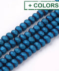 Electroplate Glass Beads Strands, Faceted, Matte Style, Rondelle, 4x3mm Electroplate Glass Beads Strands, Faceted, Matte Style, Rondelle, 4x3mm