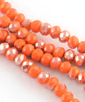 DARK ORANGE Electroplate Glass Faceted Abacus Bead Strands, Half Plated, (1 STR) ​​Electroplate Glass Faceted Abacus Bead Strands, Half Plated, RosyBrown