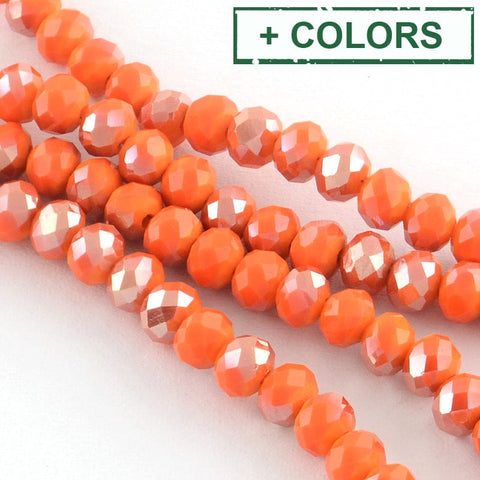 Electroplate Glass Faceted Abacus Bead Strands, Half Plated, (1 STR) ​​Electroplate Glass Faceted Abacus Bead Strands, Half Plated, RosyBrown