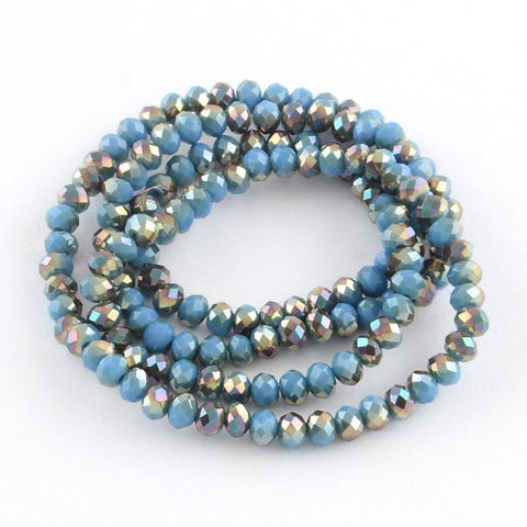 Electroplate Glass Faceted Abacus Bead Strands, Half Rainbow Plated, LightSkyBlue 6MM (BE5102) Electroplate Glass Faceted Abacus Bead Strands, Half Rainbow Plated, LightSkyBlue  Size: about 6mm in diameter, 4mm thick, hole: 1mm; about 100pcs/strand, 15.7".