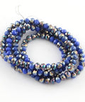 Electroplate Glass Faceted Abacus Bead Strands, Half Rainbow Plated, RoyalBlue 6MM (BE5099) Electroplate Glass Faceted Abacus Bead Strands, Half Rainbow Plated, RoyalBlue  Size: about 6mm in diameter, 4mm thick, hole: 1mm; about 100pcs/strand, 15.7".