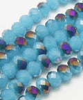 SKY BLUE HALF PLATED Electroplate Glass Faceted Rondelle Beads, 2x3mm Electroplate Glass Faceted Rondelle Beads, 2x3mm