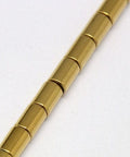 Electroplate Non-magnetic Synthetic Hematite Beads Strands, Column 5MM Electroplate Non-magnetic Synthetic Hematite Beads Strands, Column, Grade A, Golden Plated Size: about 3mm in diameter, 5mm long, hole: 1mm; about 80pcs/strand, 16".