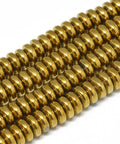 GOLDEN (HB7806-F) Electroplate Non-magnetic Synthetic Hematite, Heishi Beads, 6x2.5mm Electroplate Non-magnetic Synthetic Hematite, Heishi Beads, 6x2.5mm